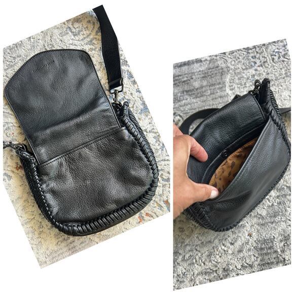 NWOT Aimee Kestenberg All For Love Saddle Crossbody Black Leather Bag - Picture 6 of 16